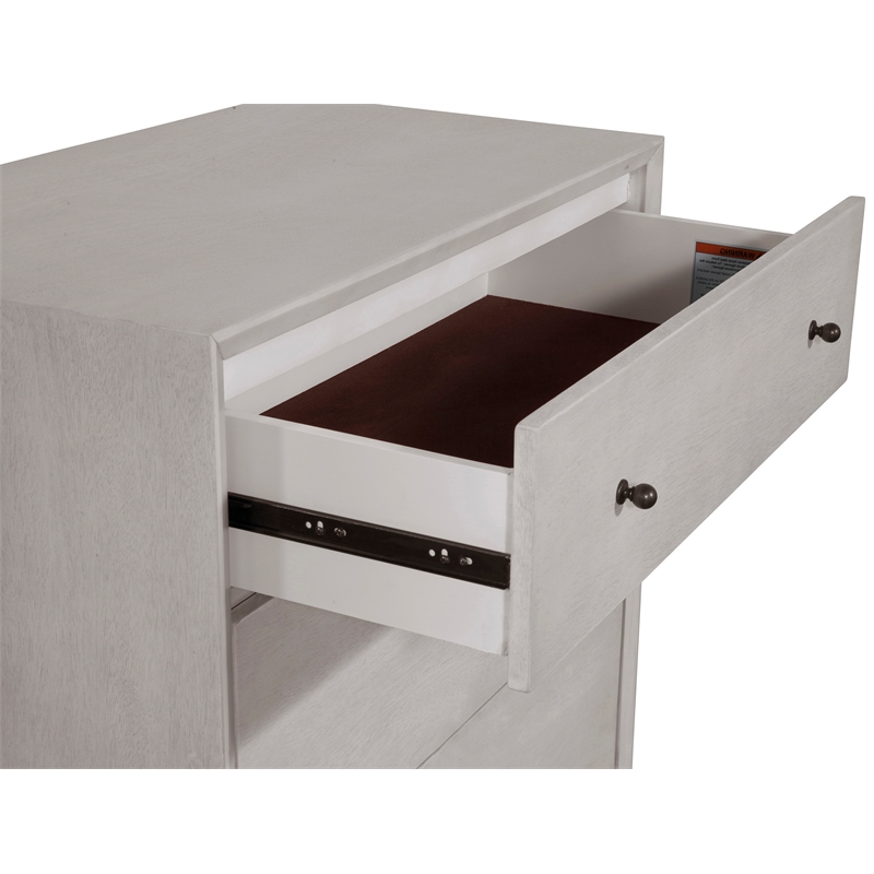 Alpine Furniture Flynn Mid Century Modern Wood 3 Drawer Accent Chest in Gray