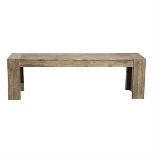 Alpine Furniture Seashore Wood Dining Bench in Antique Natural (Brown)