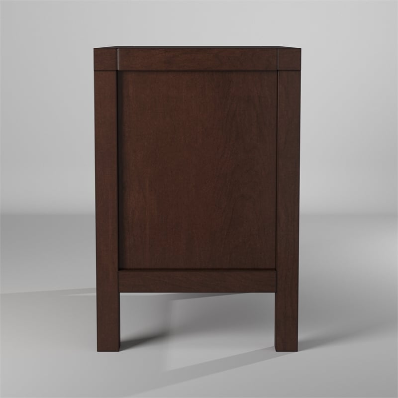 Alpine Furniture Carmel Wood 2 Drawer Nightstand in Cappuccino (Brown)