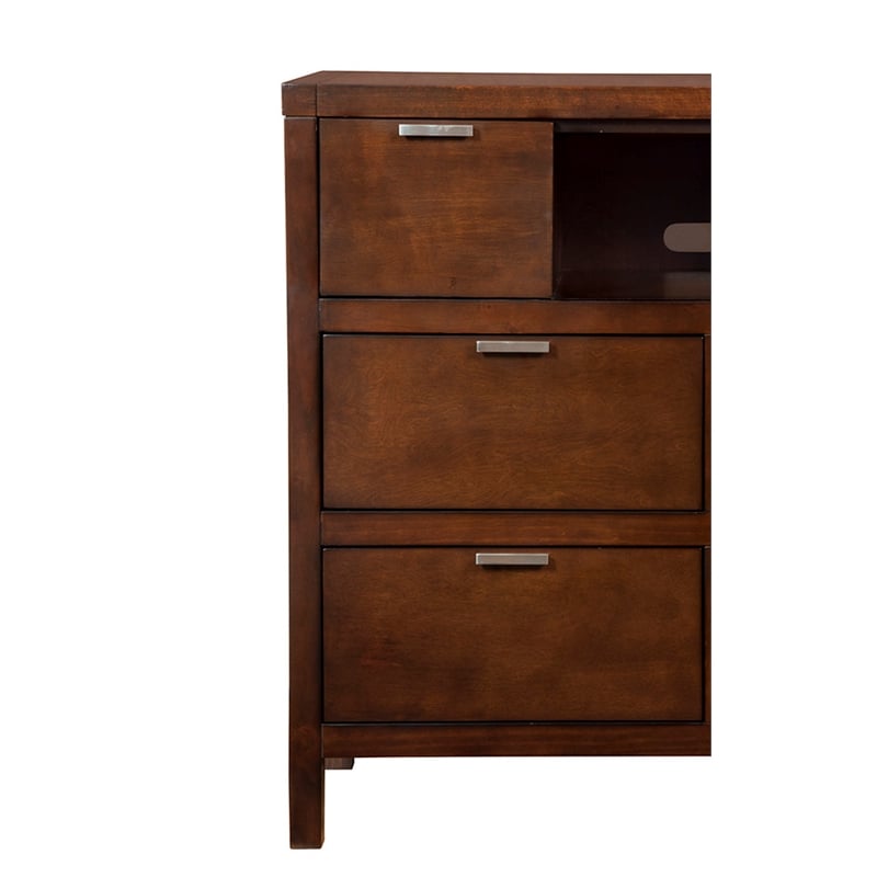 Alpine Furniture Carmel Wood TV Media Chest in Cappuccino (Brown)