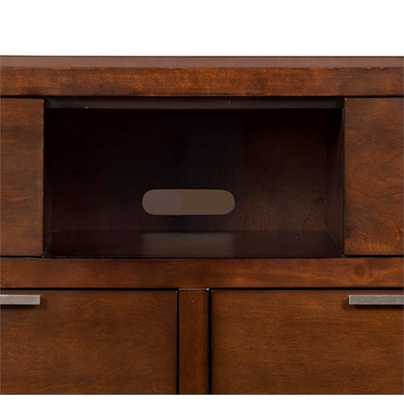 Alpine Furniture Carmel Wood TV Media Chest in Cappuccino (Brown)