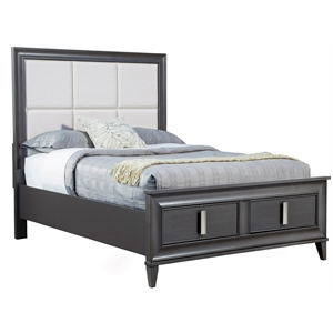 alpine furniture lorraine wood california king storage platform bed in dark gray