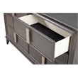 Alpine Furniture Lorraine Wood 6 Drawer Dresser in Dark Gray