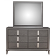 Alpine Furniture Lorraine Wood 6 Drawer Dresser in Dark Gray