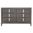 Alpine Furniture Lorraine Wood 6 Drawer Dresser in Dark Gray