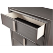 Alpine Furniture Lorraine Wood 5 Drawer Chest in Dark Gray