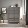 Alpine Furniture Lorraine Wood 5 Drawer Chest in Dark Gray