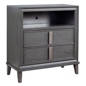 alpine furniture lorraine wood tv media chest in dark gray
