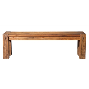 alpine furniture shasta wood bench in salvaged natural (brown)