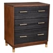 Alpine Furniture Belham 3 Drawer Small Wood Chest in Dark Walnut (Brown)