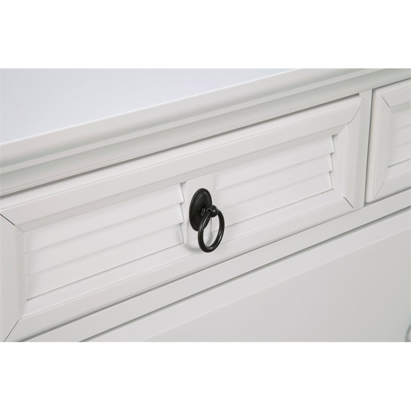 Alpine Furniture Winchester 7 Drawer Wood Dresser in White