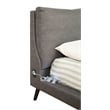 Alpine Furniture Gabriela California King Upholstered Platform Bed in Gray
