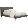 Alpine Furniture Gabriela Full Upholstered Platform Bed in Gray