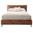 Sophia Queen Faux Leather Upholstered Platform Bed in Brown