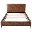 Sophia Queen Faux Leather Upholstered Platform Bed in Brown