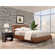 Sophia Queen Faux Leather Upholstered Platform Bed in Brown