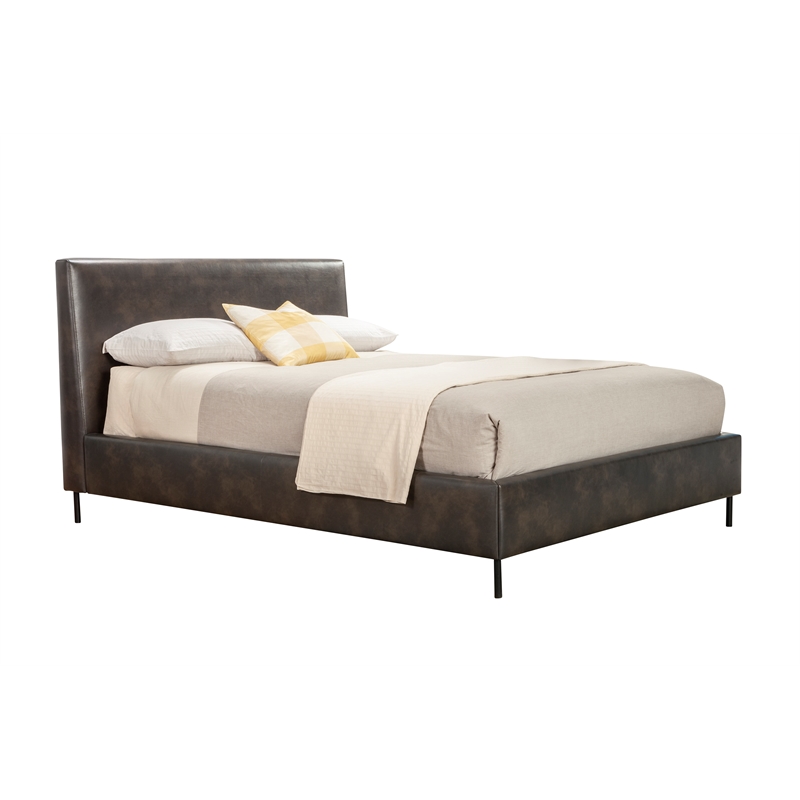 Sophia Queen Upholstered Platform Bed in Gray