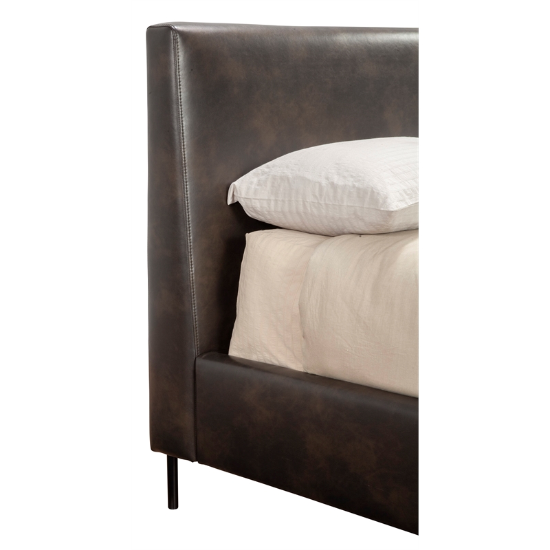 Sophia Standard King Upholstered Platform Bed in Gray