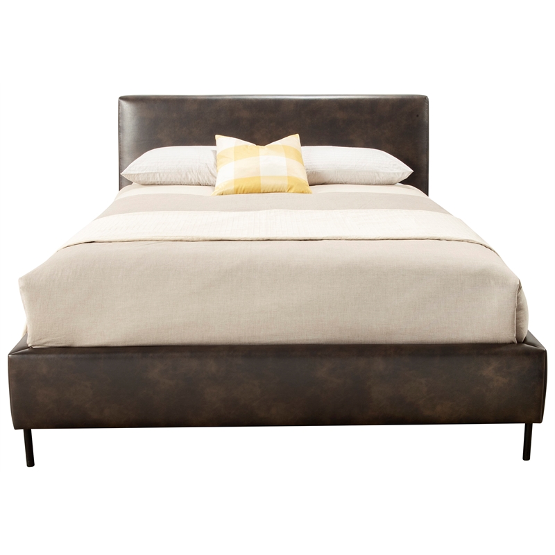 Sophia Standard King Upholstered Platform Bed in Gray