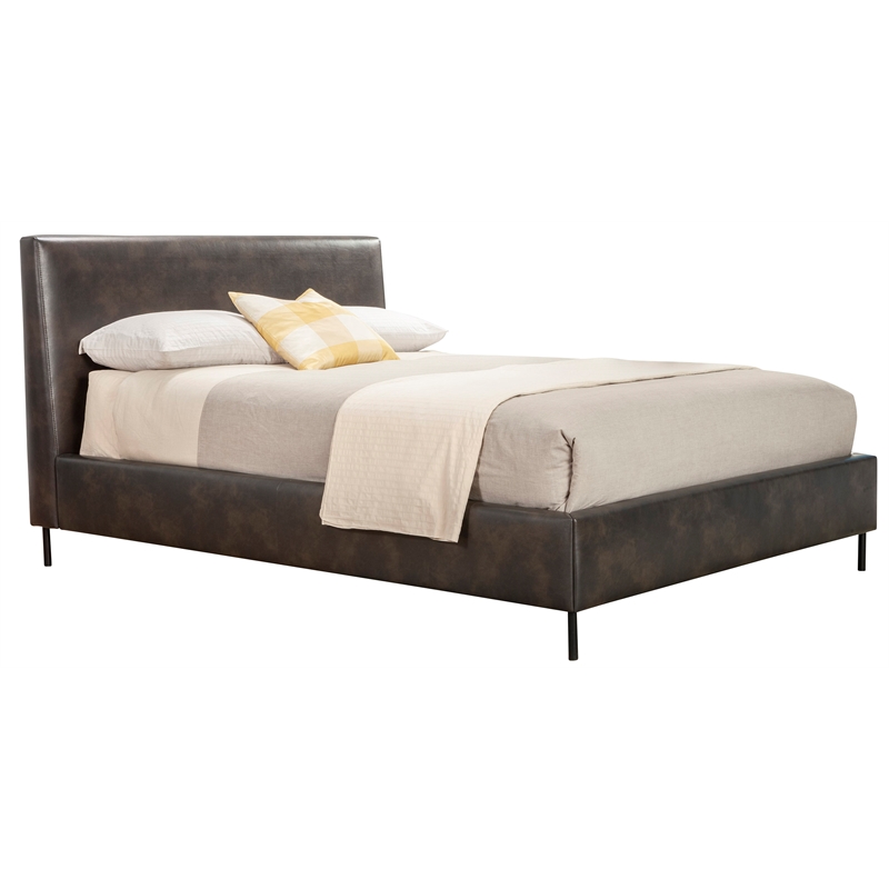 Sophia Standard King Upholstered Platform Bed in Gray