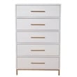 Alpine Furniture Madelyn Five Drawer Wood Chest in White