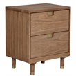 Alpine Furniture Two Drawer Wood Nightstand in Sand (Beige)