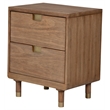 Alpine Furniture Two Drawer Wood Nightstand in Sand (Beige)