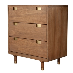 alpine furniture easton three drawer small wood chest in sand (beige)