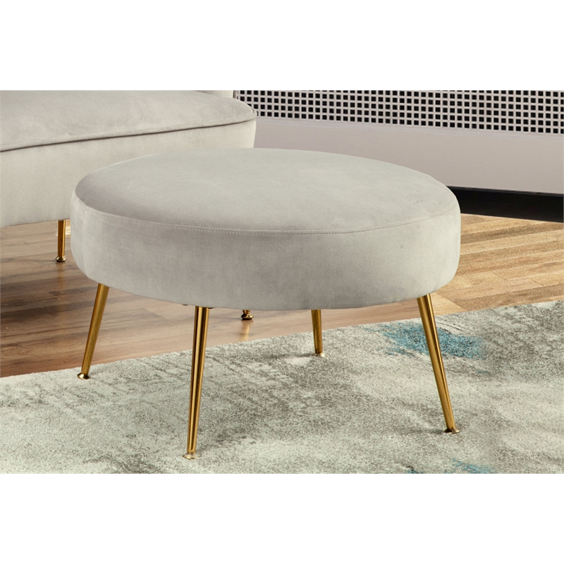 Alpine Furniture Rebecca Wood Footstool in Gray