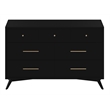 Alpine Furniture Flynn Mid Century Modern Wood 7 Drawer Dresser in Black