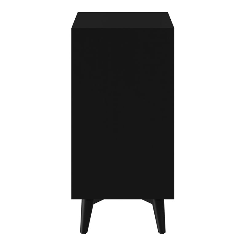 Alpine Furniture Flynn Mid Century Modern Wood 3 Drawer Small Chest in Black