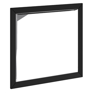 Alpine Furniture Flynn Mid Century Modern Wood Mirror in Black