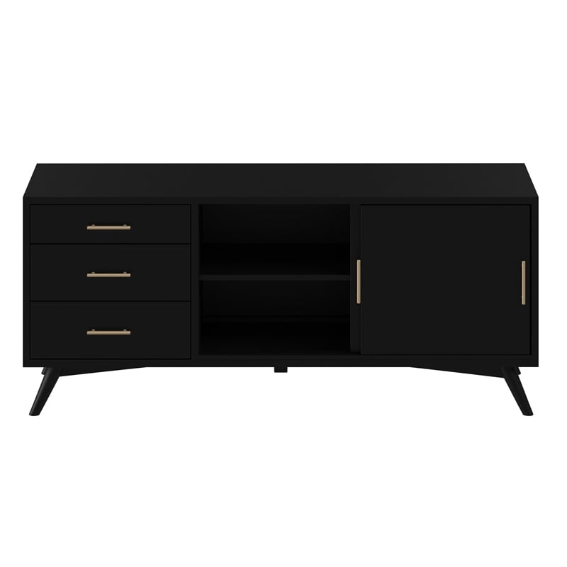 Alpine Furniture Flynn Large Wood TV Console in Black
