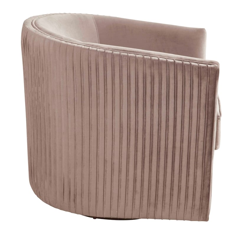 Maison Upholstered Swivel Arm Chair in Light Gray