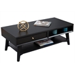 Alpine Furniture Flynn Wood 1 Drawer Coffee Table in Black
