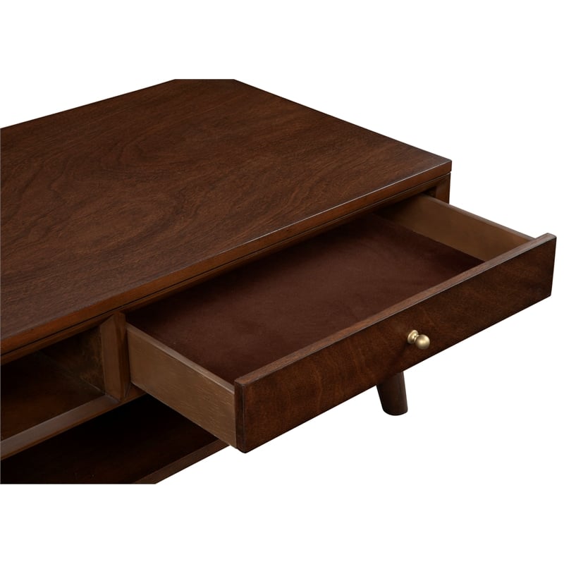Alpine Furniture Flynn Wood 1 Drawer Coffee Table in Walnut