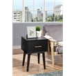 Alpine Furniture Flynn Wood 1 Drawer End Table in Black