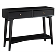 Alpine Furniture Flynn Wood Console Table with 2 Drawers in Black