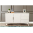 Alpine Furniture Flynn Wood 3 Drawer Sideboard in White