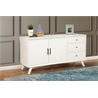 Alpine Furniture Flynn Wood 3 Drawer Sideboard in White