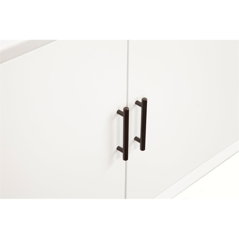 Alpine Furniture Flynn Wood 3 Drawer Sideboard in White