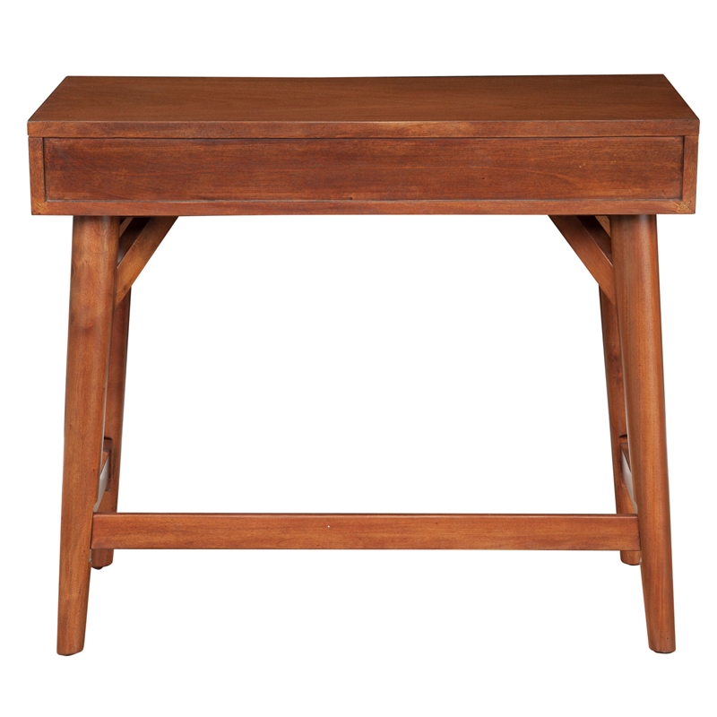 Alpine Furniture Flynn Wood 2 Drawer Desk in Acorn (Brown)