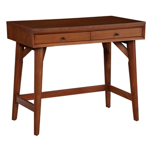 Alpine Furniture Flynn Wood 2 Drawer Desk in Acorn (Brown)