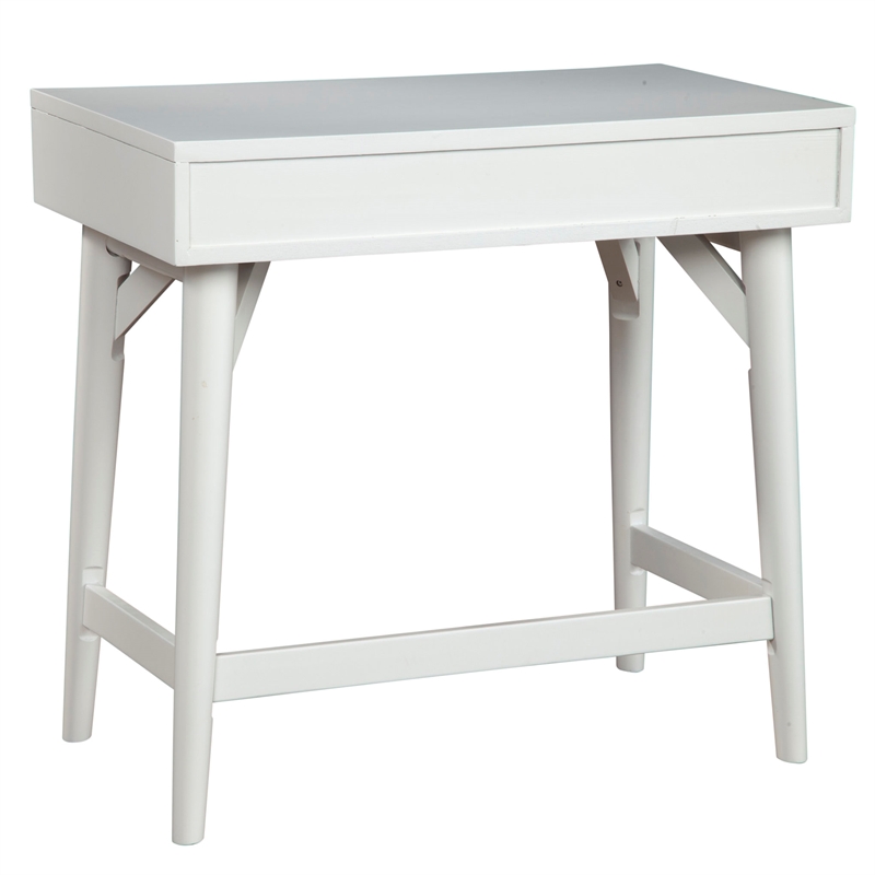 Alpine Furniture Flynn Wood 2 Drawer Desk in White