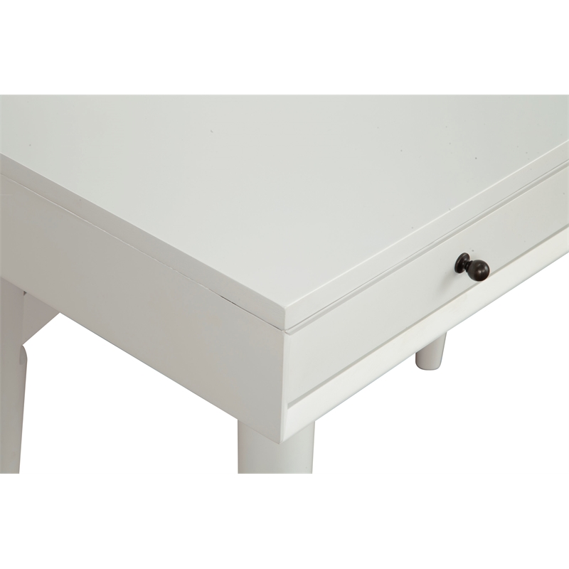 Alpine Furniture Flynn Wood 2 Drawer Desk in White
