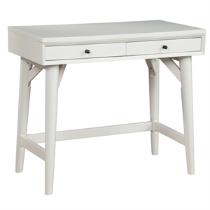 Alpine Furniture Flynn Wood 2 Drawer Desk in White