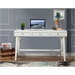 Alpine Furniture Flynn Large Wood 3 Drawer Desk in White