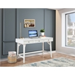 Alpine Furniture Flynn Large Wood 3 Drawer Desk in White