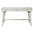 Alpine Furniture Flynn Large Wood 3 Drawer Desk in White