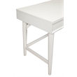 Alpine Furniture Flynn Large Wood 3 Drawer Desk in White